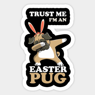 EASTER BUNNY DABBING - EASTER PUG Sticker